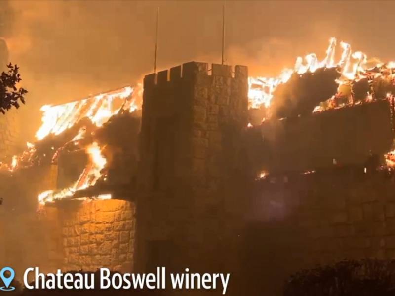 izgorela je poznata vinarija iz doline napa