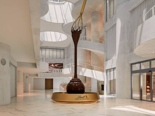 lindt je predstavio najveću čokoladnu fontanu na svetu