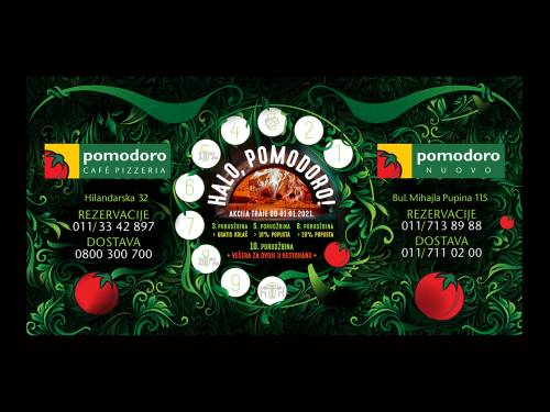 naruči hranu i osvoji večeru u restoranu pomodoro